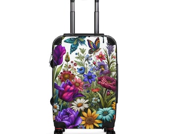 Maleta Floral: Equipaje de viaje inspirado en la naturaleza - Carcasa de policarbonato