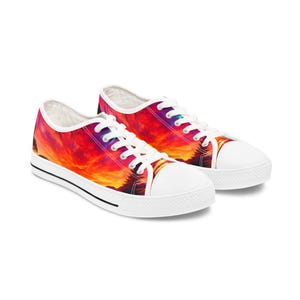 Sunset Art Sneakers: Colorful Low Top Casual Shoes