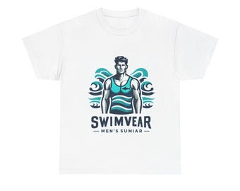 Swimming Vibes Unisex Heavy Cotton Tee, Summer Fashion, Beach Wear, Gift for Swimmers, Casual Tee, Swim Team Apparel