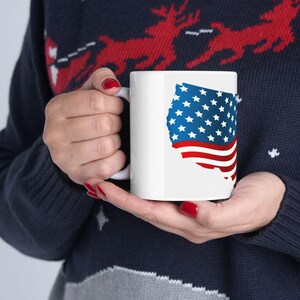 USA Flag Ceramic Mug: Patriotic Coffee Lover Gift