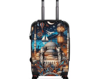 Maleta de viaje de policarbonato con diseño urbano vibrante