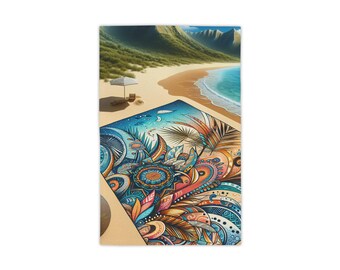 Vibrant Beach Towel: Soft Cotton-Blend, Quick-Dry Summer Wrap