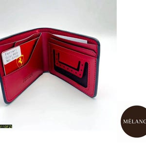 Ferrari Leder Geldbörse für Herren - Rennwagen F1 Minimalistische Geldbörse, Kreditkartenhalter, individuelles Geschenk, Vatertag, Motorsportkartenetui