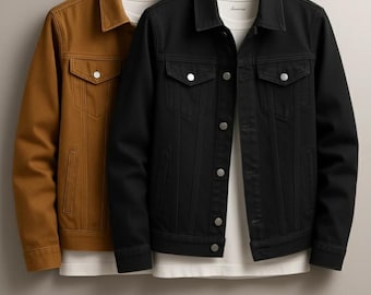 Pack of 2 Mustard & Black Denim Jackets | Unisex Streetwear Set