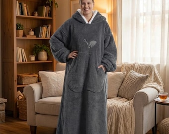 Übergroßer tragbarer Decke Hoodie | Flanell Fernsehdecke mit Ärmeln | Gemütlicher Winter Überwurf