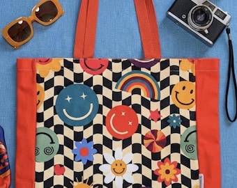 70's Flower Power Retro Tote – Groovy & Hippie-Inspired