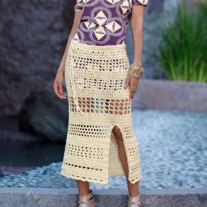 Crochet Netted Beach Skirt - Hand Knitted Caribbean Seaside Cover-Up, Comfortable & Stylish Summer Wrap