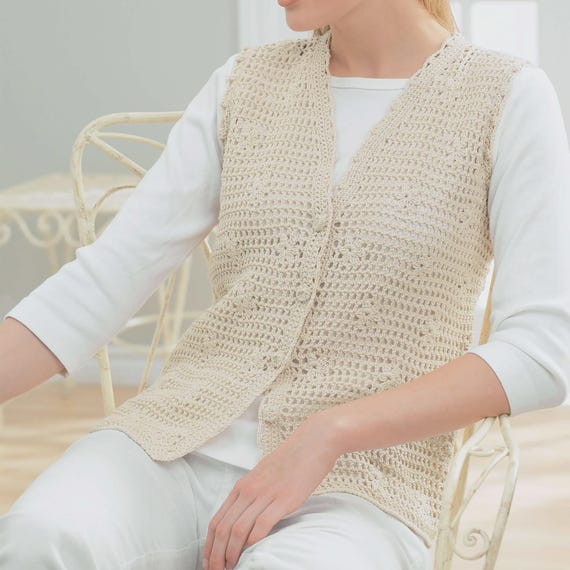 Daisy Knitted Vest Pattern DIY Women's Summer Knitwear, Easy