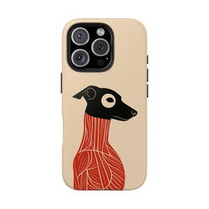 Dog Art Phone Case | Unique Minimalist Greyhound iPhone Cover |  iPhone 16/15/14/13/12/11 Pro Max Case | Samsung Galaxy S23/S22/S21  Case