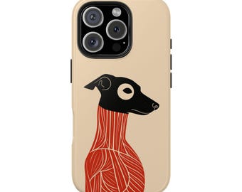 Dog Art Phone Case | Unique Minimalist Greyhound iPhone Cover |  iPhone 16/15/14/13/12/11 Pro Max Case | Samsung Galaxy S23/S22/S21  Case