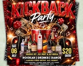 Kickback Party Flyer, Block Party Flyer, Kickback DJ Party Invite, Club Flyer, Event Flyer, Social Media Flyer, Editable Canva Template