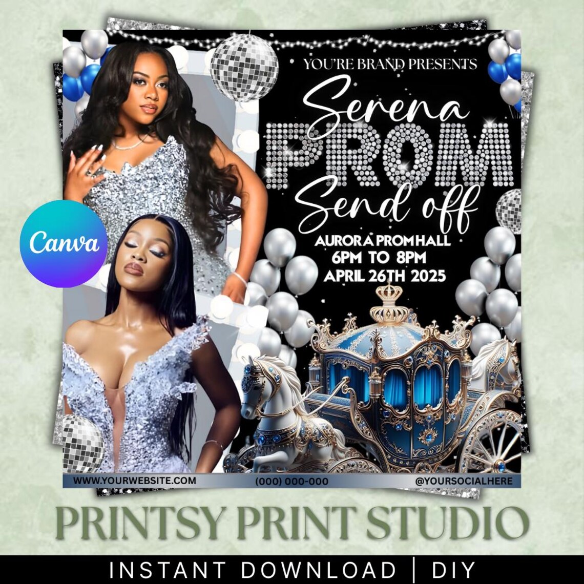 Prom Invitation, Prom Send off Flyer, Prom Invitation Flyer, Prom Flyer ...