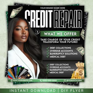 Credit Repair Instagram Post,Credit Repair Social Media Template,Credit Repair Template,Diy Credit Repair,Credit Repair Flyer,Canva Template
