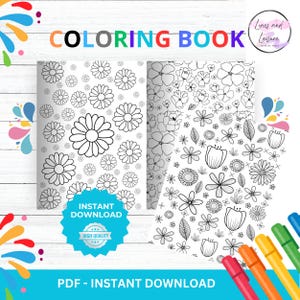 Bold and Easy Floral Coloring Pages, Flowers, Coloring Books, Coloring Pages, Flower Coloring, relaxing coloring pages
