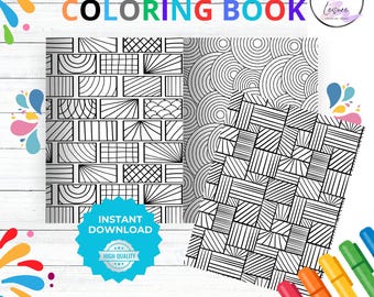 Coloriages faciles et audacieux, coloriages de motifs géométriques abstraits