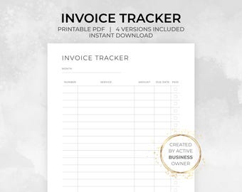 Gestor de facturas imprimible, administrador de pagos (descarga en PDF)