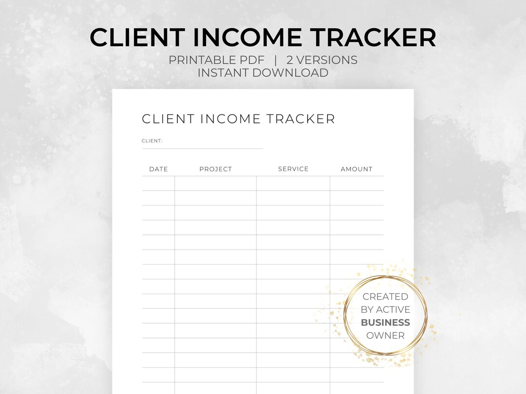 Client Growth Tracker Client Income Tracker for Print, Easy Printable CRM Tracker, Client ...