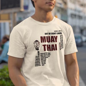 Muay Thai T-Shirt Newspaper Style | Combat Sports Unisex Shirt for Martial Arts & Gym Streetwear