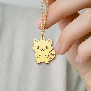 Raccoon Necklace – Cute Animal Pendant, Forest Pet Jewelry Gift for Birthday