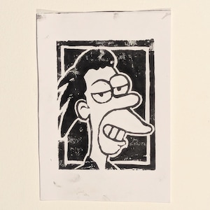 Lenny - Hand Printed Ink on Paper