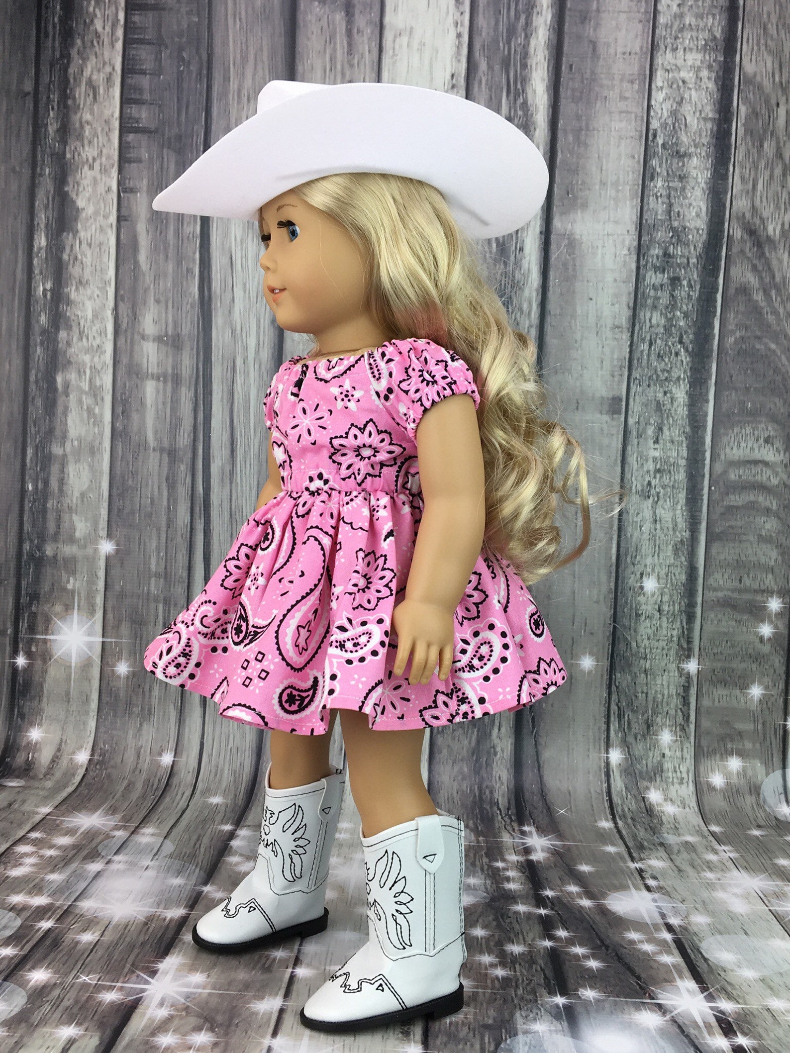 American Cow girl doll costume. Light Pink Western cowgirl Etsy
