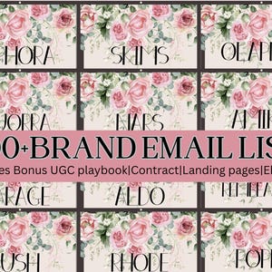 UGC Brand Email List (500+): Pitch Guide, Contract & Website Themes (Digital Download)