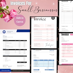 Editable Invoice Template: Canva Order Form, Printable Business Receipt (Instant Download)