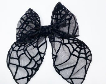 Spider Web Fable Bow | Spider Web Bow | Glitter Spider Web Bow | Halloween Bow