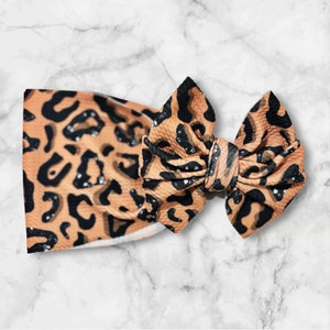 Leopard Headwrap Bow | Leopard Sparkle Bow | Oversized Bow | Baby Bows