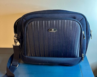 Olympia Navy Blue Travel Shoulder Bag | 14” Carry-On Tote, Laptop Case, Overnight or Airline Personal Item
