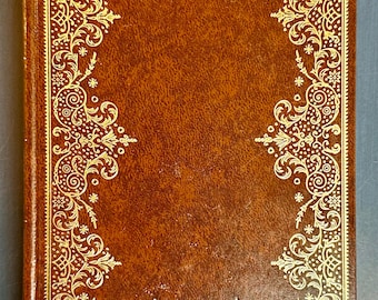 Vintage Decorative Book Waverley Sir Walter Scott – Leather Bound Look Gold Gilt Spine – Antique Style Bookshelf Decor – Heron Books