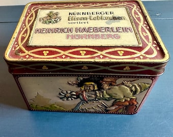 Vintage Heinrich Haeberlein Nürnberg Elisen-Lebkuchen Tin Box – 1990s German Gingerbread Collectible