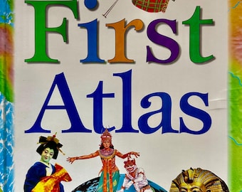 First Atlas Book Kids World Atlas Children Geography Book Educational Kids Book Illustrated Atlas Homeschool Learning Book