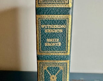 Wuthering Heights Book Emily Bronte Vintage Decorative Book Classic Literature Dark Academia Decor Leather Bound Style Collectors Edition