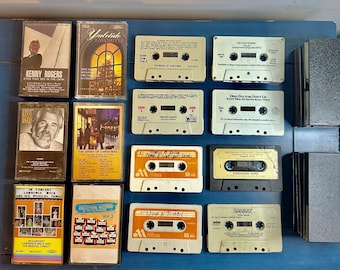 Vintage Cassette Tape Lot 14 Mixed Albums 80s 90s Music Bundle Retro Aesthetic Decor with Cases Nostalgia Collection