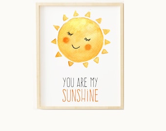 You Are My Sunshine | Art Print | Quotes | Song Lyrics | Nursery Art | A4 Unframed | Digital Download | Instant Download | Cute | Sweet