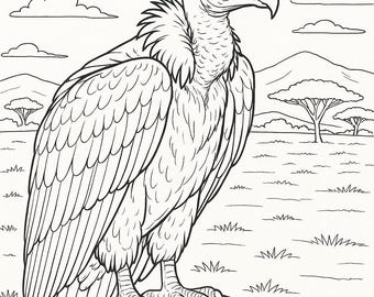 Dibujos para colorear de animales africanos: Diseños realistas de safari (Descarga PDF tamaño A4)