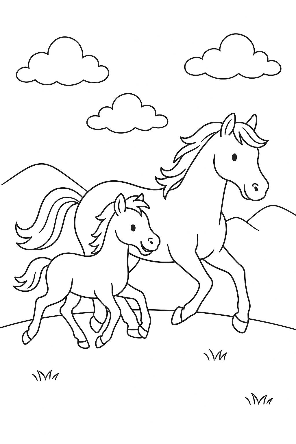 10 A4 Ausmalbilder von Pferden zum ausmalen für Kinder | Pferde, Ponys