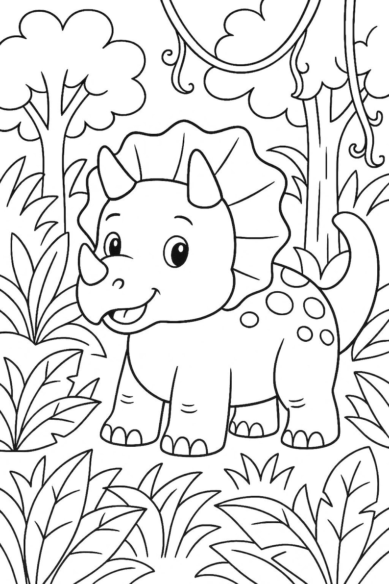 Dinosaur Coloring Pages for Kids: 10 Fun Designs (A4 PDF) - Etsy
