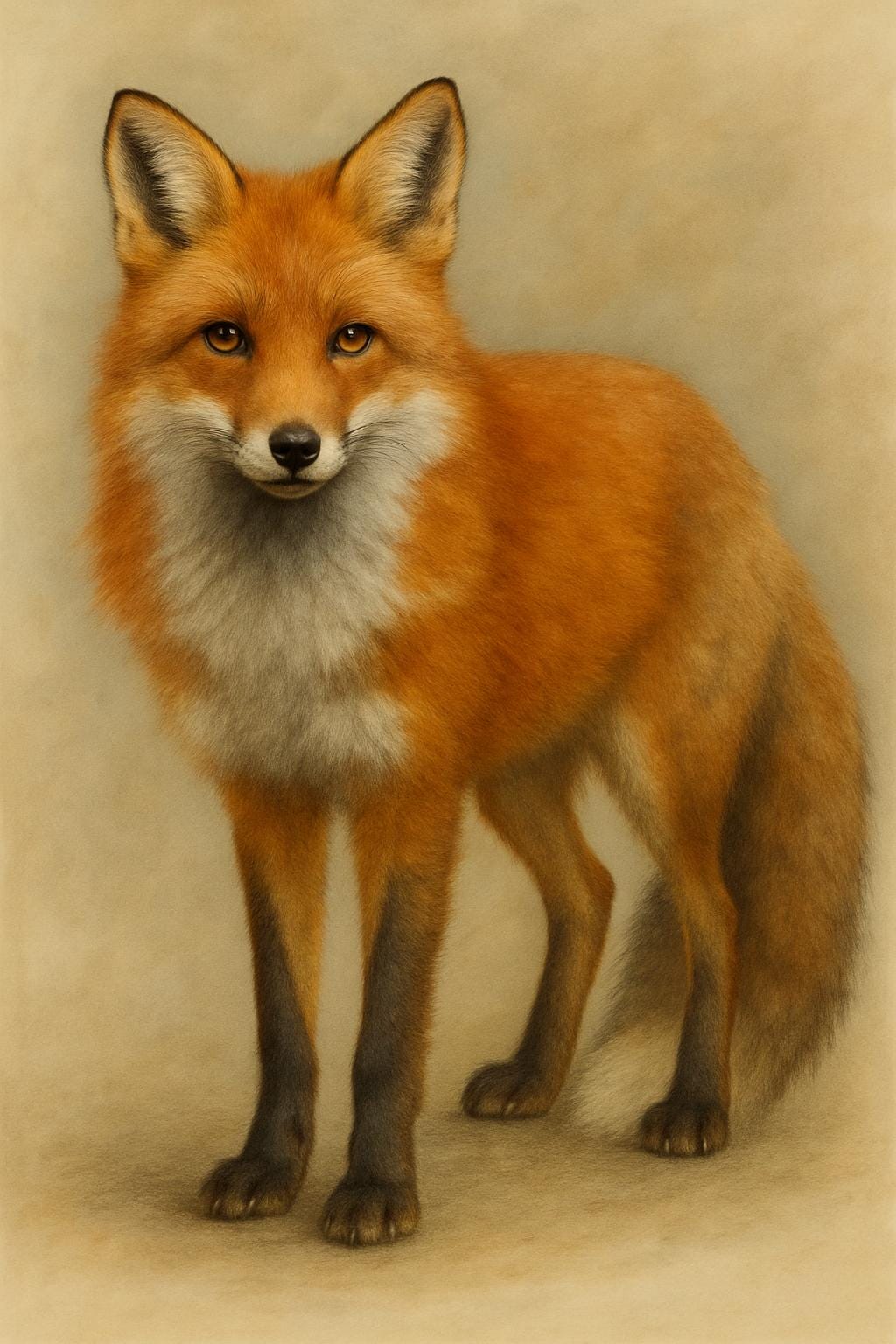 Red Fox Print: Realistic Wildlife Pencil Drawing (digital Download JPG ...