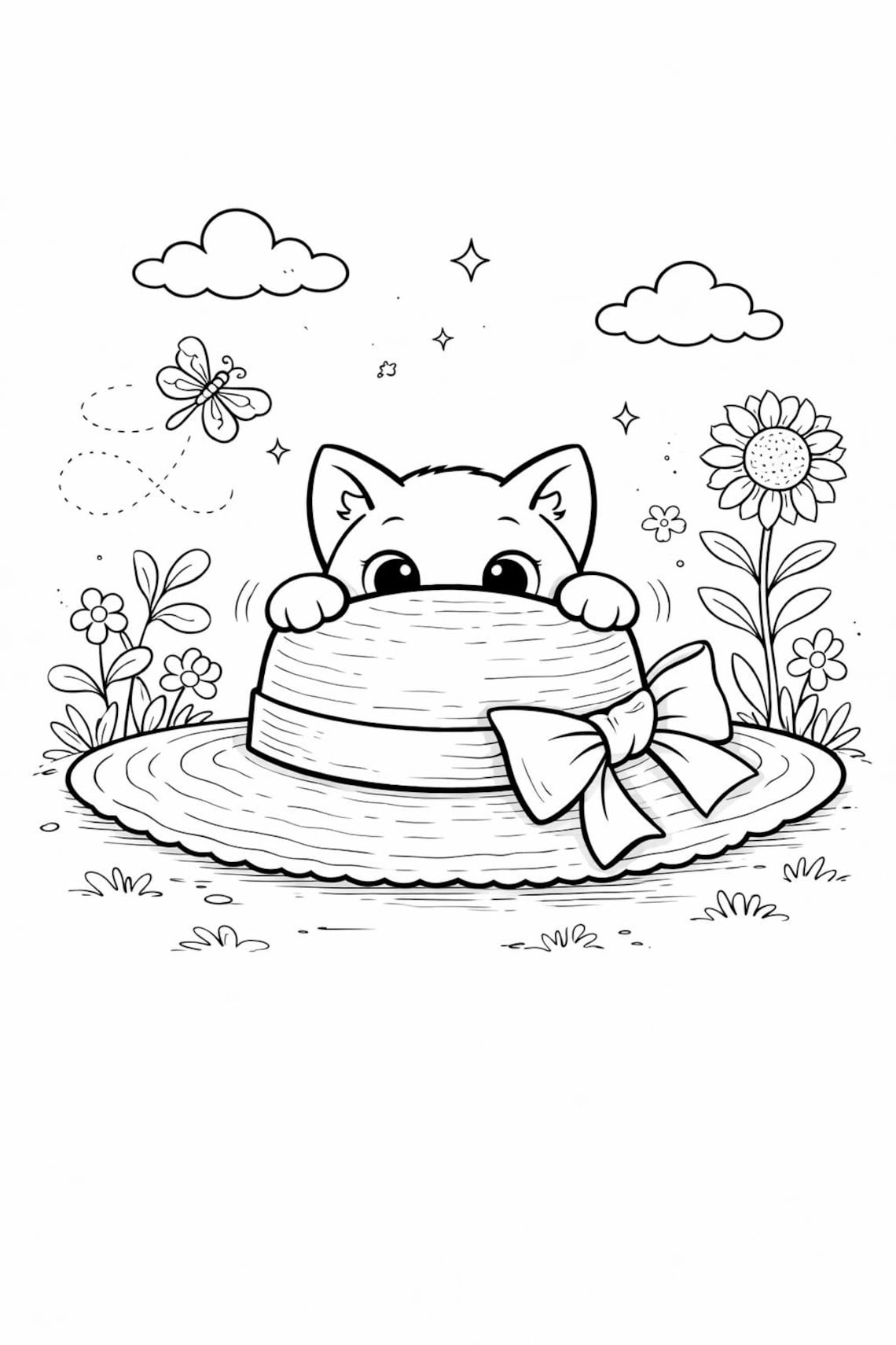 Cute Cat Coloring Pages for Kids – 20 Page Mega Bundle | Cats & Cats in ...