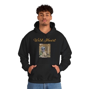Sweat à capuche extraterrestre Wild Heart, sweat-shirt tendance unisexe, cadeau parfait pour les amateurs de science-fiction, streetwear confortable, Halloween, tenue de tous les jours