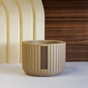 Personalized Self Watering Plants – Cream 3D Printed Planter for Desk  – Unique Flower Pot or Succulent Planter for Gardening Dad Gift