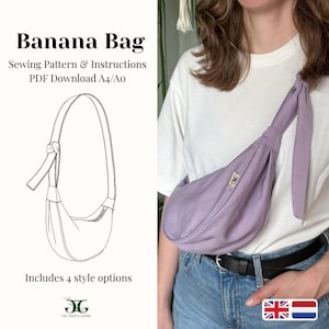 PDF Sewing Pattern Banana Bag – Crossbody Bag DIY – Digital Bag Pattern – Beginner Friendly