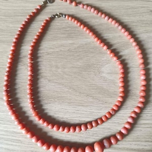 Two antique coral necklaces coral jewelry Victorian
