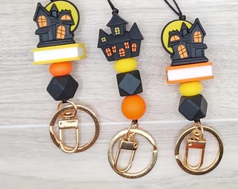 Haunted House Silicone Bead Lanyards -- ID Badge Holder
