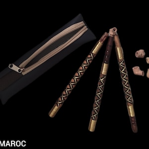sabsi marocain fait à main avec bois l'abricotier ensemble de 3 pièces. fumage traditionnel à la marocaine
