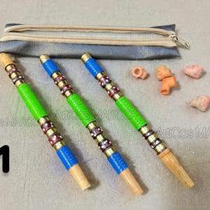 Moroccan sabsi handmade from apricot wood, 3-piece set. Traditional Moroccan smoking.