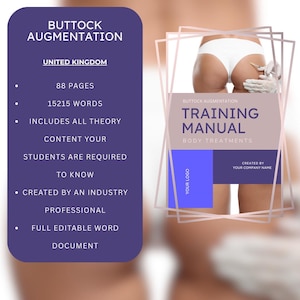 Buttock Augmentation Digital Editable Training Manual Guide - Cosmetic Injecting Training Resources | Aesthetic Academies