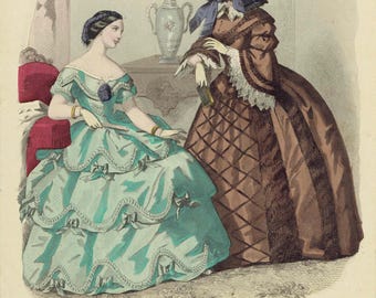 後期ビクトリア朝デリネーターファッションプレートイラスト 1890 年代